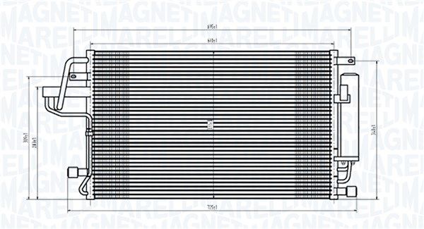 Kondenzátor, klimatizace MAGNETI MARELLI 350203843000
