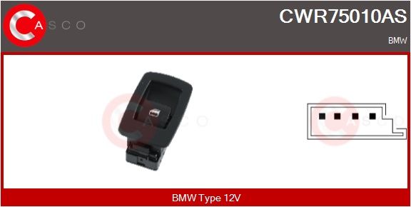 Spínač, zvedací zařízení oken CASCO CWR75010AS