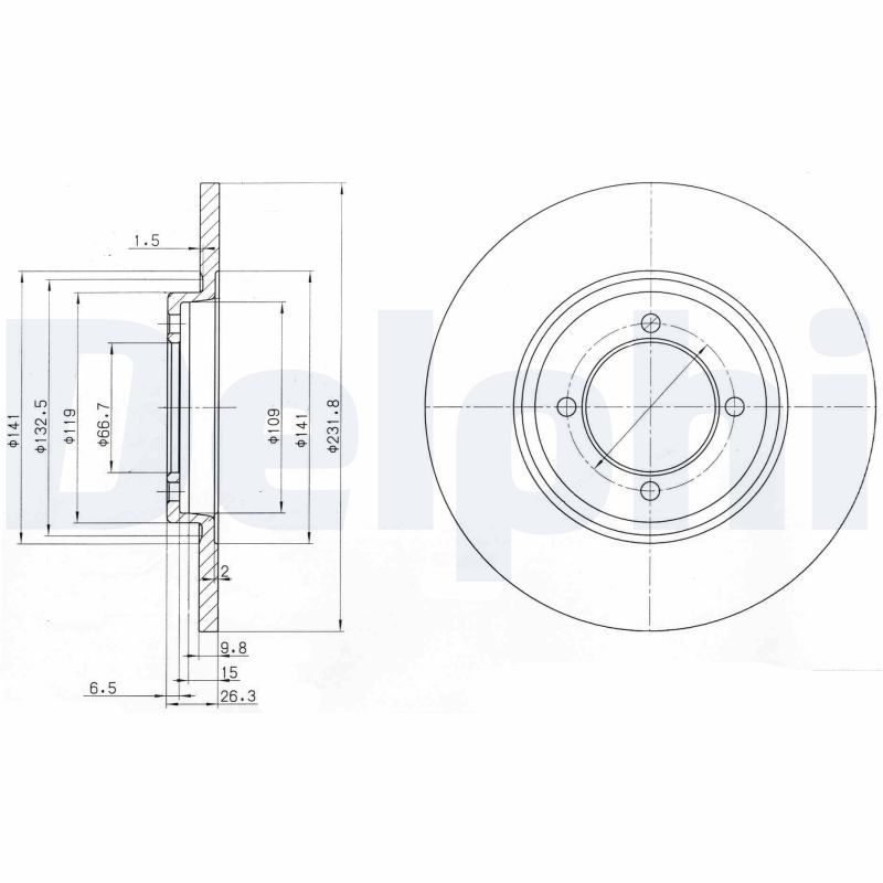 Tarcza hamulcowa DELPHI BG2017