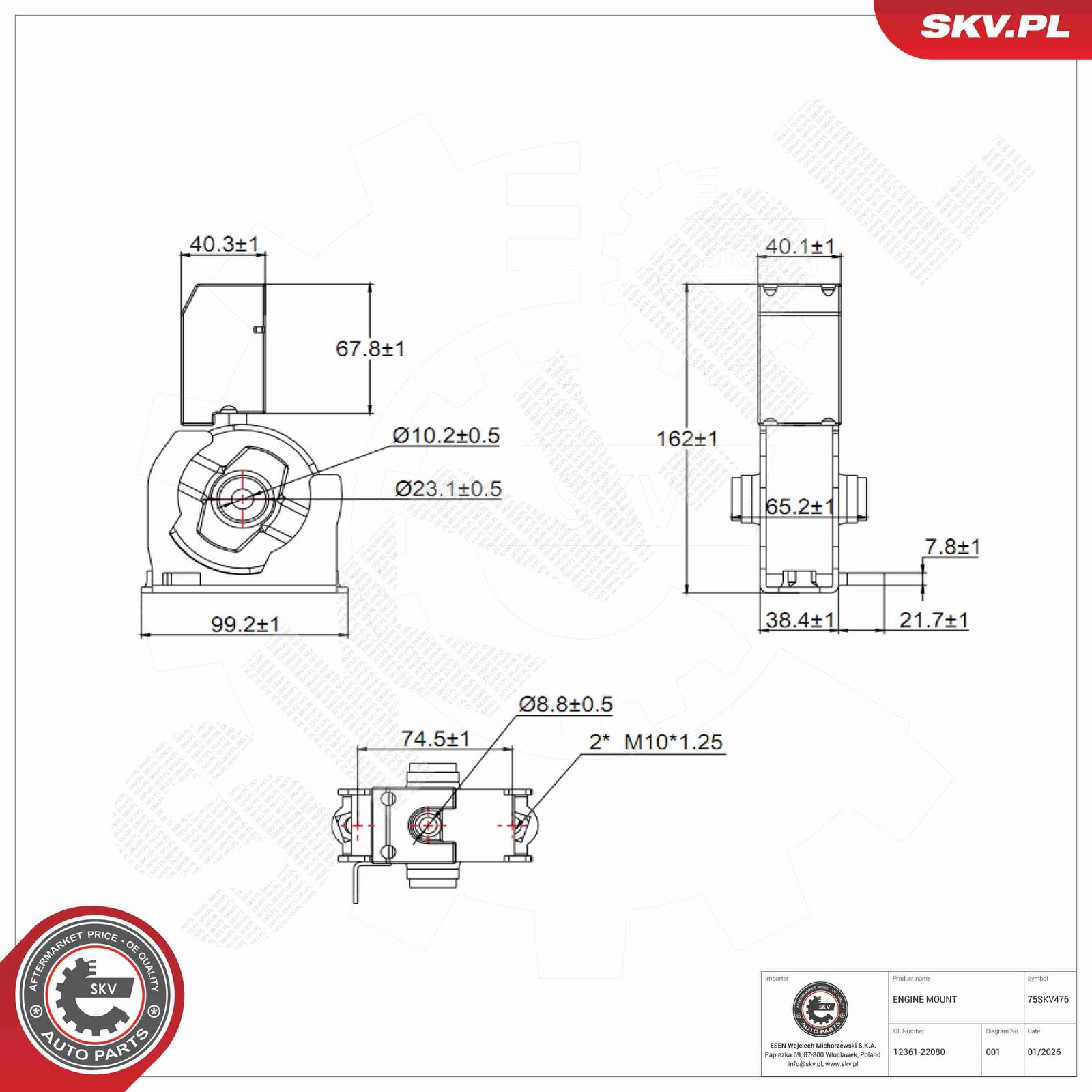 Suport motor ESEN SKV 75SKV476