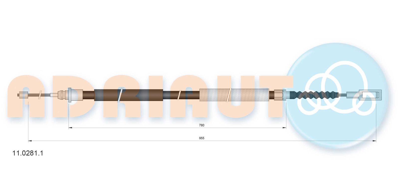 Cablu, frana de parcare ADRIAUTO 11.0281.1