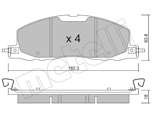 set placute frana,frana disc METELLI 22-1330-0