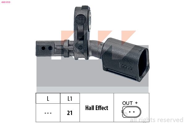 Czujnik, prędkość obrotowa koła KW 460 010