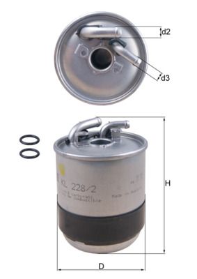 Palivový filter MAHLE KL 228/2D