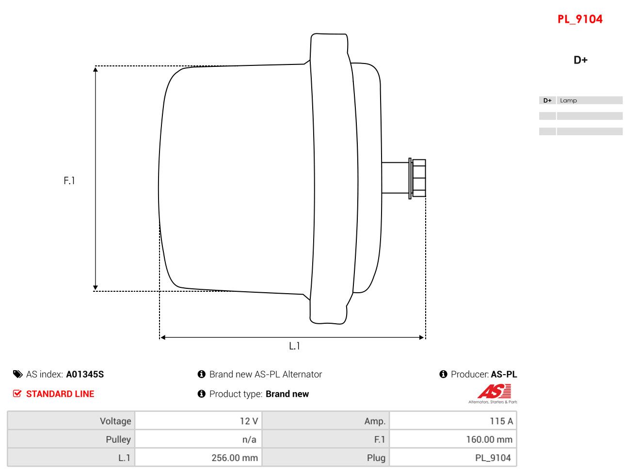 Alternator AS-PL A01345S