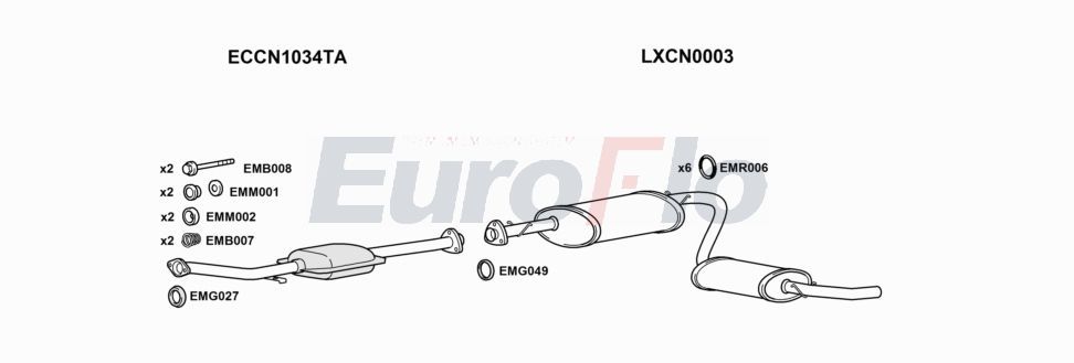 Układ wydechowy EUROFLO CNREL28D0903LHD