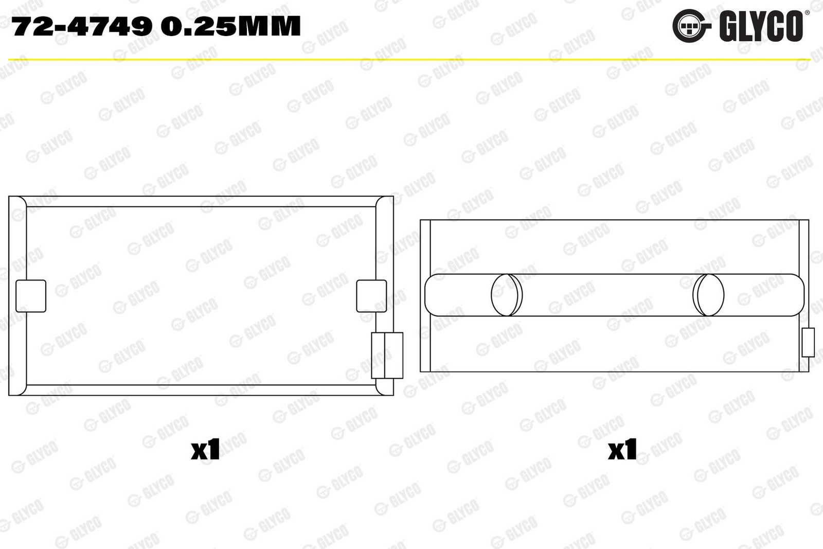 Cuzinet arbore cotit GLYCO 72-4749 0.25mm