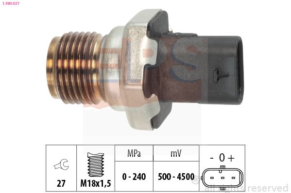 Czujnik, ciśnienie paliwa EPS 1.980.037