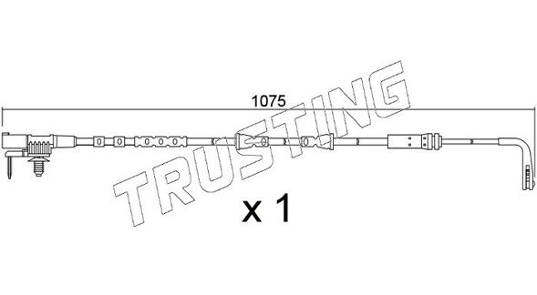 Styk ostrzegawczy, zużycie okładzin hamulcowych TRUSTING SU.390