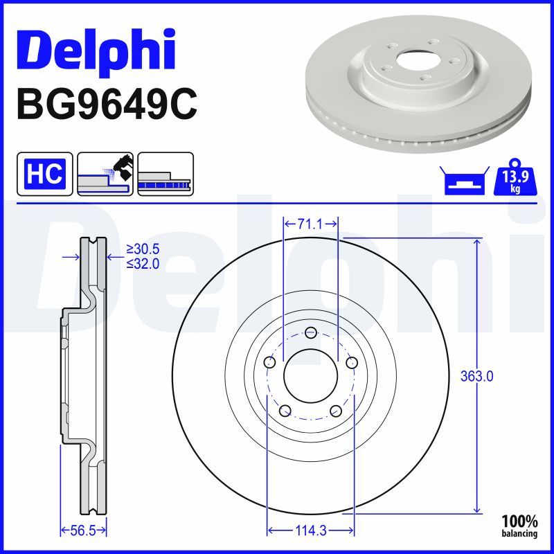 Disc frana DELPHI BG9649C