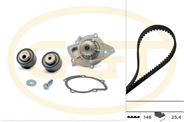 Set pompa apa + curea dintata GGT KPA20076