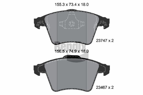 Kit de plaquettes de frein, frein à disque