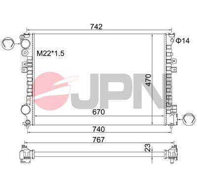 Levně Chladič, chlazení motoru JPN 60C9011-JPN