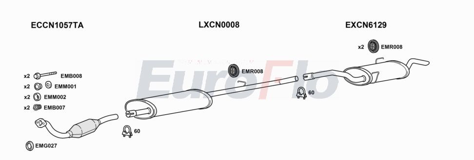 Układ wydechowy EUROFLO CNDIS20D0718LHD