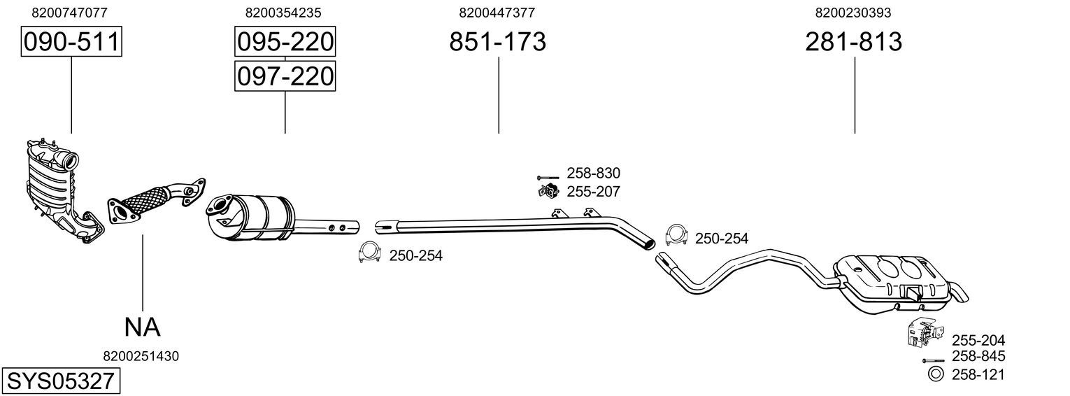 Układ wydechowy BOSAL SYS05327