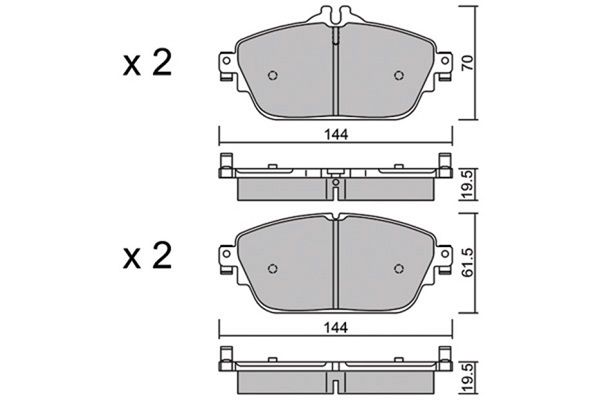 Zestaw klocków hamulcowych, hamulce tarczowe AISIN BPMB-1021