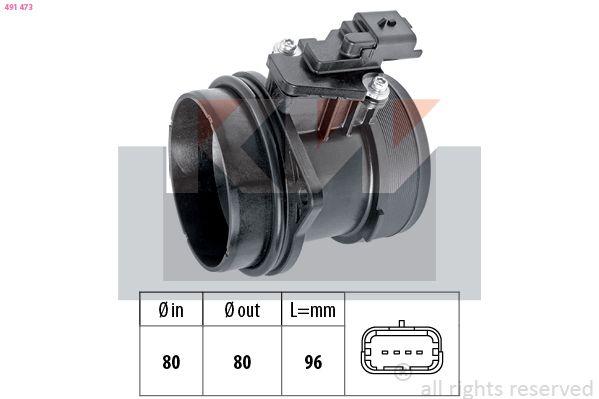 Przepływomierz masowy powietrza KW 491 473