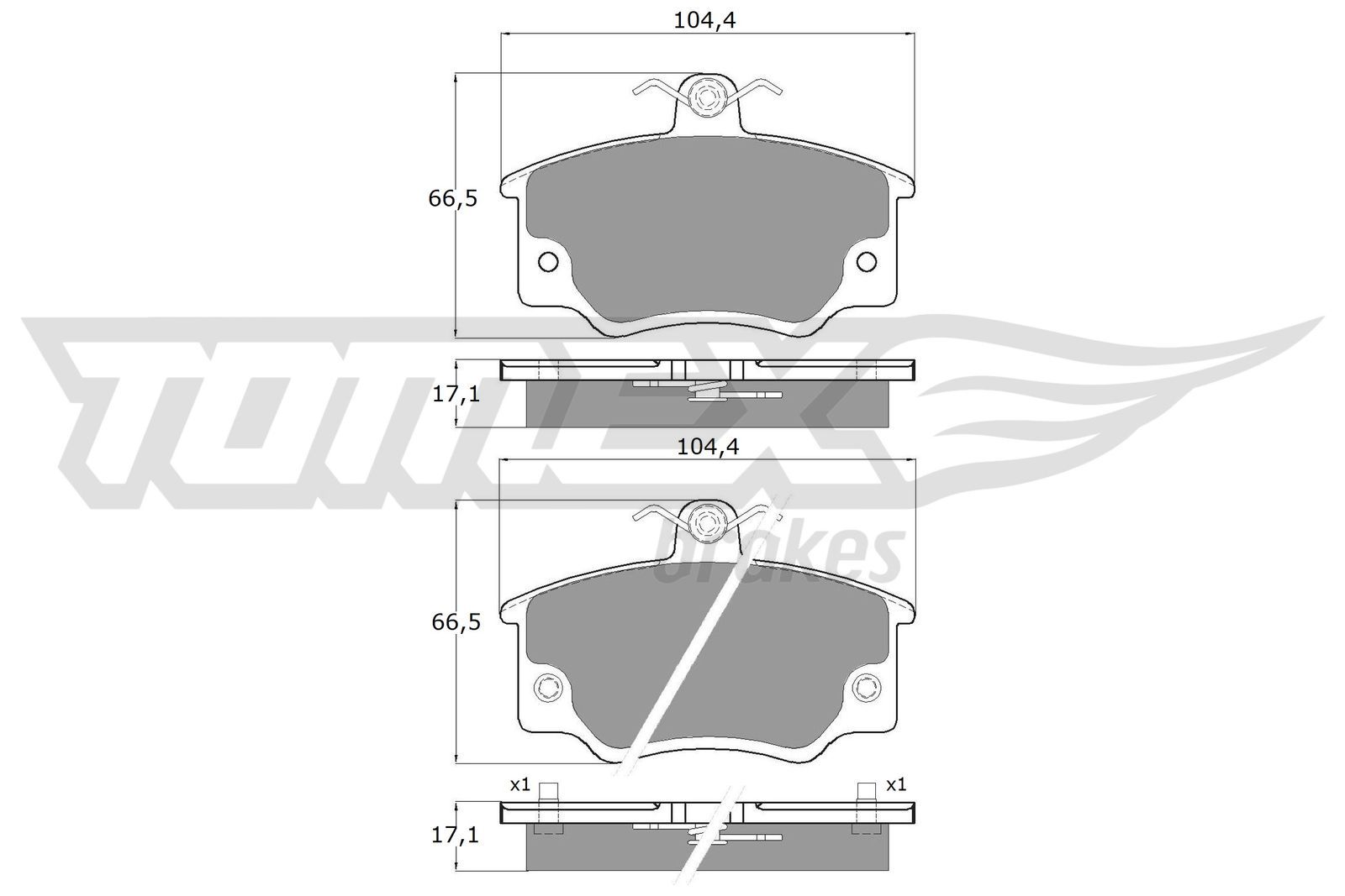 Levně Sada brzdových destiček, kotoučová brzda TOMEX Brakes 10-73