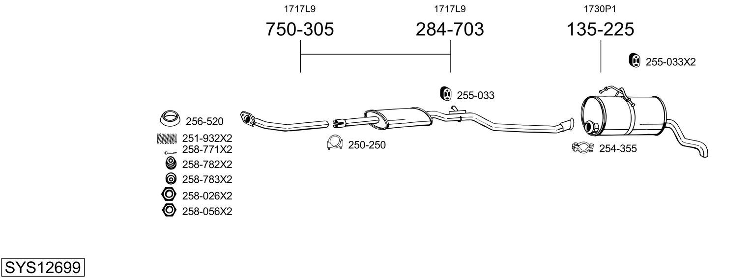 Układ wydechowy BOSAL SYS12699
