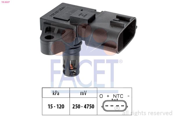 senzor presiune aer FACET Made in Italy - OE Equivalent 10.3227