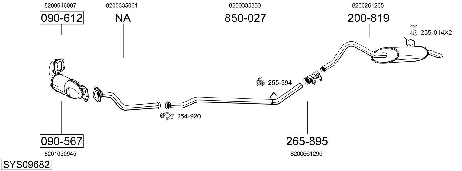 Układ wydechowy BOSAL SYS09682