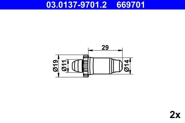 Sada příslušenství, parkovací brzdové čelisti ATE 03.0137-9701.2