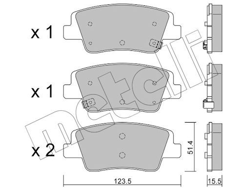 set placute frana,frana disc METELLI 22-1360-0