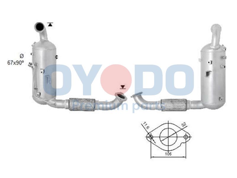 Filtru funingine/particule, sist.de esapament OYODO 20N0057-OYO