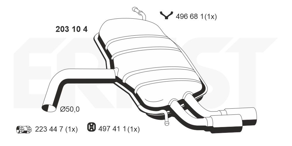 Toba esapament finala ERNST 203104