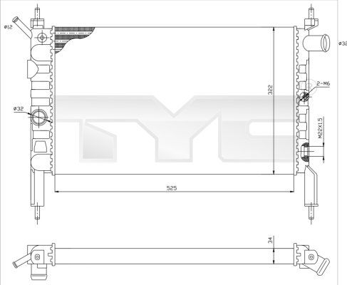Chladič, chlazení motoru TYC 725-0018