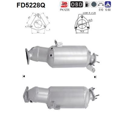 Filtr sadzy / filtr cząstek stałych, układ wydechowy AS 4F0254750C