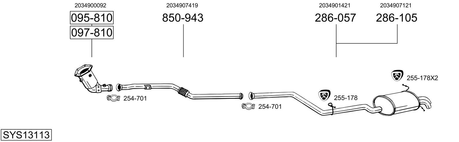 Układ wydechowy BOSAL SYS13113