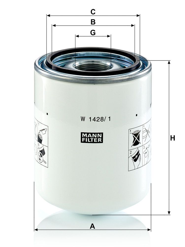 Levně Filtr, pracovní hydraulika MANN-FILTER W 1428/1