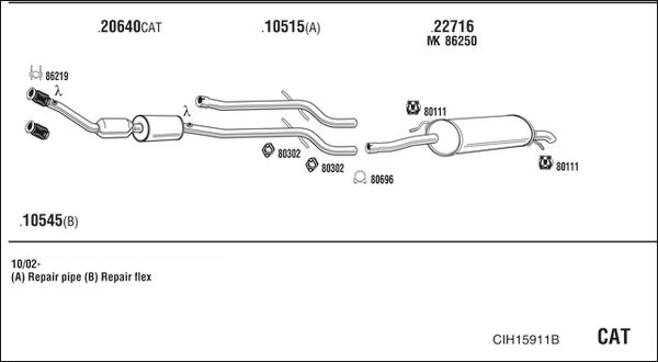Układ wydechowy WALKER CIH15911B
