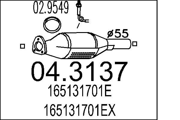 Katalizator MTS 165131701E