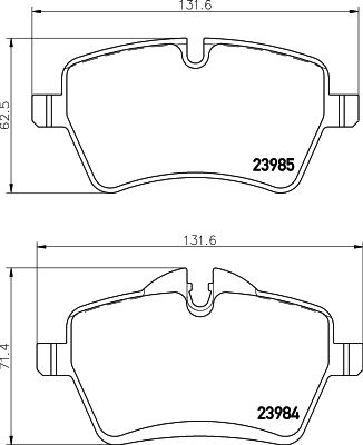 Sada brzdových platničiek kotúčovej brzdy HELLA PAGID 8DB 355 012-341