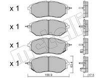 Комплект спирачно феродо, дискови спирачки 22-0763-0 METELLI