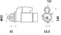 Thumbnail - Startmotor / starter - MS463 - MAHLE