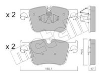 Комплект спирачно феродо, дискови спирачки 22-0985-1 METELLI