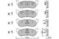 комплект спирачно феродо, дискови спирачки
