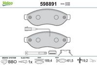 Комплект спирачно феродо, дискови спирачки 598891 VALEO