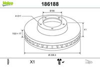 Disc frana VALEO, Cod: 186188