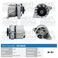 Generator / Alternator MEAT & DORIA, Cod: 5510045