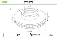 Disc frana VALEO, Cod: 673378
