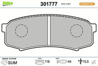 Bremsbelagsatz, Scheibenbremse