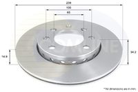 Disc frana COMLINE, Cod: ADC1454V