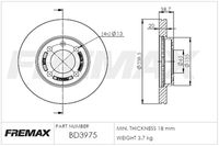 Bremžu diski BD-3975 FREMAX