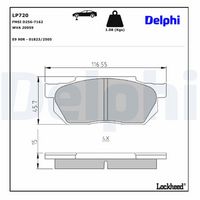 Комплект спирачно феродо, дискови спирачки LP720 DELPHI
