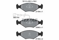 Bremsbelagsatz, Scheibenbremse