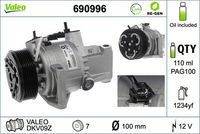 Compresor clima aer conditionat VALEO, Cod: 690996